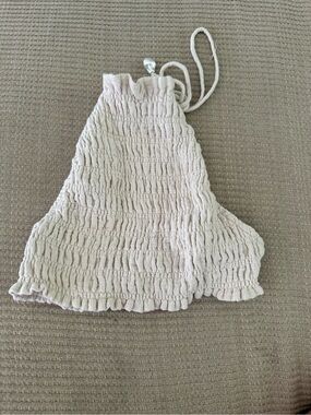 Cream Halter Crop Top